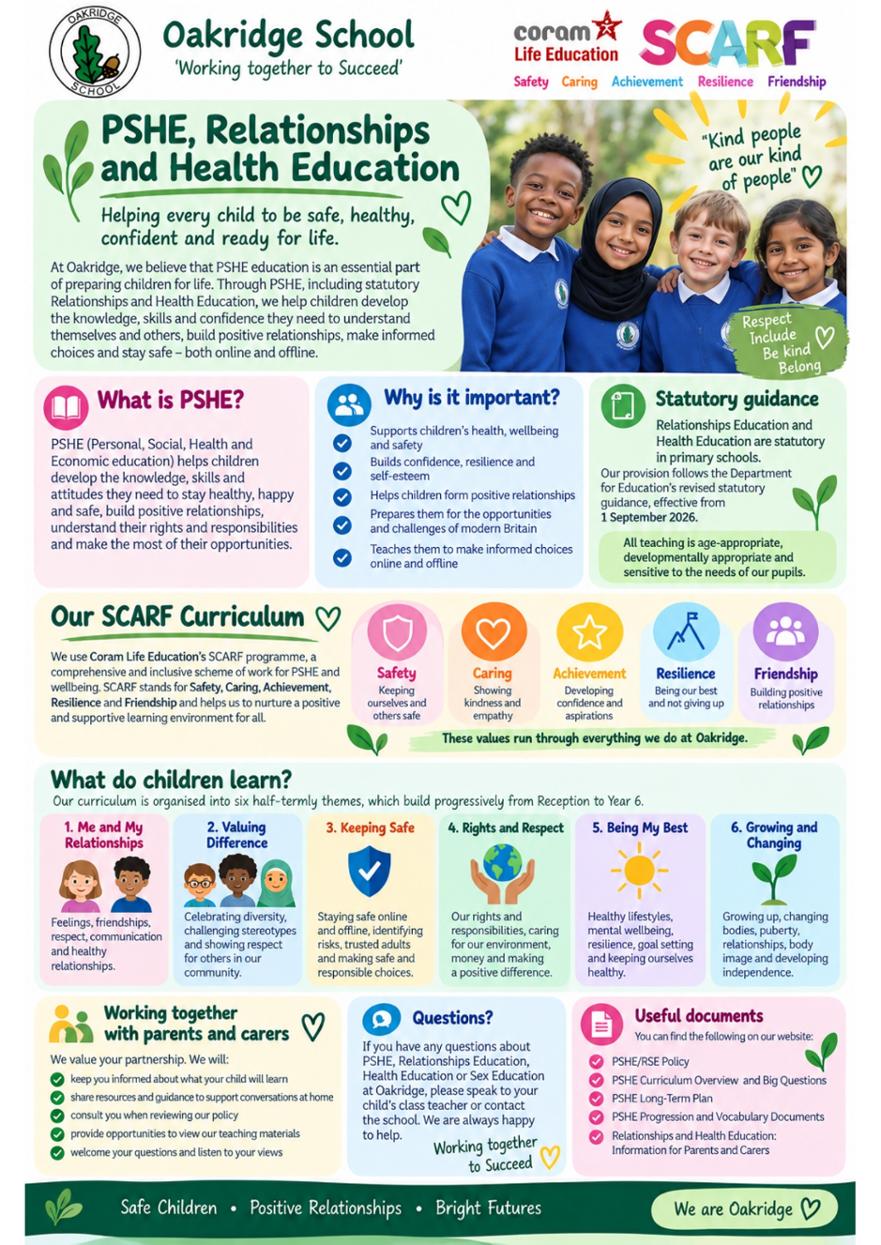 Oakridge PSHE RHE SCARF Blue Uniform